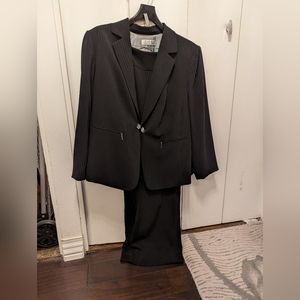 Tahari black pinstripe pantsuit